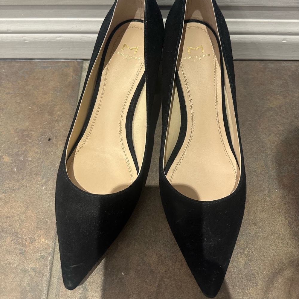 Beautiful Mark Fisher LTD Suede Women's Zala Pointed Toe Block Heel Pumps 6.5